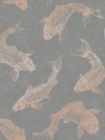 Papel pintado Koi, Tejido no tejido, Gris, beige, An 52 x Al 1005 cm