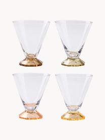 Set de copas de cóctel artesanales Aylee, 4 uds., Vidrio, Transparente, tonos beige y marrones, Ø 9 x Al 10 cm, 200 ml