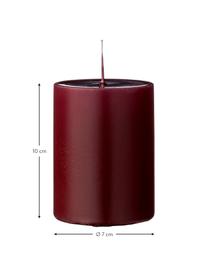 Candela pilastro Lulu 4 pz, Cera, Rosso vino, Ø 7 x Alt. 10 cm