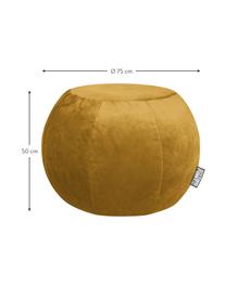 Samt-Pouf Plump Veluto, Bezug: Polyestersamt, Senfgelb, Ø 75 x H 50 cm