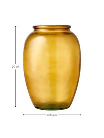 Vaso in vetro ambrato Kusintha, Vetro riciclato, Ambrato, Ø 13 x Alt. 20 cm