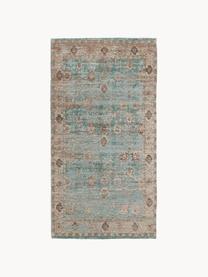 Tapis chenille tissé main Rimini, Turquoise, taupe, brun, larg. 160 x long. 230 cm