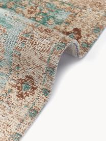 Chenille vloerkleed Rimini, handgeweven, Bovenzijde: 95% katoen, 5% polyester, Onderzijde: 100% katoen Het in dit pr, Turquoise groen, beige, bruin, B 160 x L 230 cm (maat M)