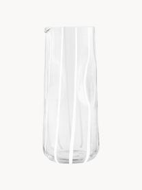Mudgeblasene Wasserkaraffe Mizu, 1.3 L, Glas, Transparent, Weiß, 1.3 L