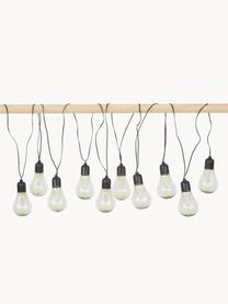 Outdoor LED lichtslinger Glow, 505 cm, 10 lampions, Lampions: kunststof, Fitting: kunststof, Zwart, grijs, transparant, L 505 cm