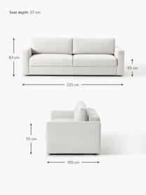 Divano letto 3 posti con contenitore Tasha, Rivestimento: 100% poliestere Il rivest, Struttura: legno di pino massiccio, , Piedini: plastica Questo prodotto , Tessuto greige, Larg. 235 x Prof. 100 cm