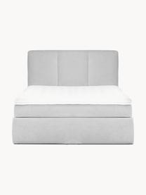 Boxspringbed Oberon, Matras: 5-zones pocketvering, Poten: kunststof Dit product is , Geweven stof lichtgrijs, B 140 x L 200 cm, hardheidsgraad H2