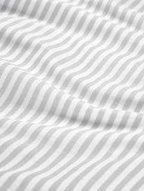 Taie d'oreiller réversible en coton à rayures Lorena, Gris clair, blanc, larg. 50 x long. 70 cm
