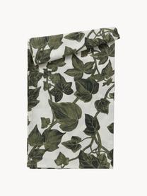 Mantel Ivy, tamaños diferentes, 100% algodón, Verde oscuro, negro, Off White, De 6 a 8 comensales (An 145 x L 250 cm)