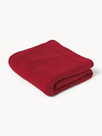 Coperta in cotone con motivo invernale Beryl, 100% cotone, Rosso, Larg. 130 x Lung. 170 cm