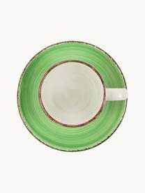 Tazas espresso con platito Baita, 6 uds., Gres (dolomita) pintado artesanalmente, Multicolor, Ø 7 x Al 6 cm, 90 ml