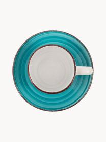 Tazas espresso con platito Baita, 6 uds., Gres (dolomita) pintado artesanalmente, Multicolor, Ø 7 x Al 6 cm, 90 ml