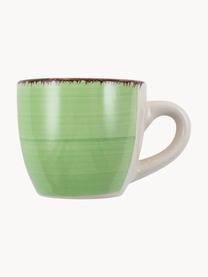 Tazas espresso con platito Baita, 6 uds., Gres (dolomita) pintado artesanalmente, Multicolor, Ø 7 x Al 6 cm, 90 ml