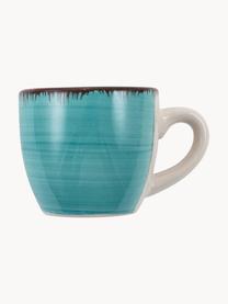 Tazas espresso con platito Baita, 6 uds., Gres (dolomita) pintado artesanalmente, Multicolor, Ø 7 x Al 6 cm, 90 ml