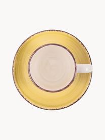 Tazas espresso con platito Baita, 6 uds., Gres (dolomita) pintado artesanalmente, Multicolor, Ø 7 x Al 6 cm, 90 ml