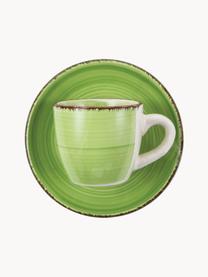 Tazas espresso con platito Baita, 6 uds., Gres (dolomita) pintado artesanalmente, Multicolor, Ø 7 x Al 6 cm, 90 ml