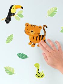 Set de pegatinas de pared Jungle Tiger, 17 pzas., Plástico, Multicolor, An 35 x Al 50 cm