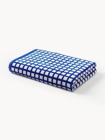 Fouta en coton Fancy, Bleu foncé, blanc, larg. 90 x long. 170 cm