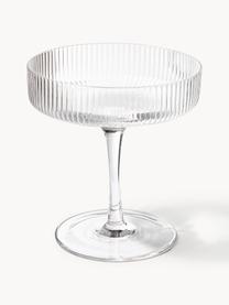 Coupes à champagne striées soufflées bouche Ripple, 2 pièces, Verre, soufflé bouche, Transparent, haute brillance, Ø 11 x haut. 11 cm, 150 ml