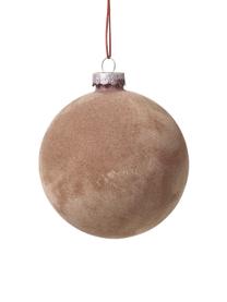 Fluwelen kerstballen Alcan Ø 8 cm, 3 stuks, Beige, Ø 8 cm