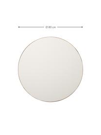 Rond prikbord Retell, Frame: gepoedercoat staal, Wit, goudkleurig, Ø 80 cm