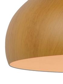 Pendelleuchte Woody in Holz-Optik, Lampenschirm: Metall, beschichtet, Baldachin: Metall, beschichtet, Braun, Ø 42 x H 35 cm