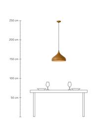 Pendelleuchte Woody in Holz-Optik, Lampenschirm: Metall, beschichtet, Baldachin: Metall, beschichtet, Braun, Ø 42 x H 35 cm