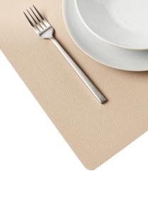 Manteles individuales reversibles de cuero sintético Bitz, 4 uds., Cuero, Beige, negro, An 33 x L 46 cm