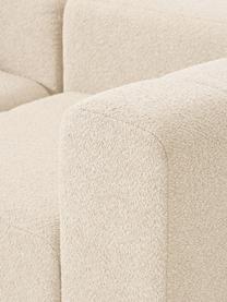 Canapé modulable 4 places en bouclette avec pouf Lena, Bouclette beige clair, larg. 287 x prof. 181 cm