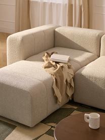 Modulares Bouclé-Sofa Lena (4-Sitzer) mit Hocker, Bezug: Bouclé (93 % Polyester, 6, Gestell: Buchenholz, Spanplatte, H, Füße: Kunststoff, Bouclé Hellbeige, B 287 x T 181 cm