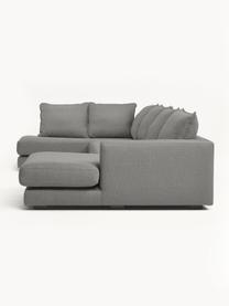 Narożna sofa Tribeca, Tapicerka: 100% poliester Dzięki tka, Stelaż: lite drewno sosnowe, Nogi: lite drewno bukowe, lakie, Taupe tkanina, S 356 x G 195 cm, lewostronna