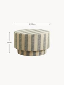 Pouf in lino Ladoga, Rivestimento: 100% lino, Struttura: pannelli MDF (fibra a med, Beige, grigio chiaro, Ø 68 x Alt. 43 cm