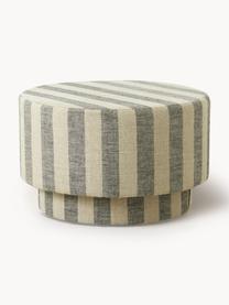 Pouf in lino Ladoga, Rivestimento: 100% lino, Struttura: pannelli MDF (fibra a med, Beige, grigio chiaro, Ø 68 x Alt. 43 cm