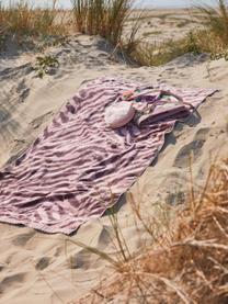 Ręcznik plażowy Belen, Blady różowy, ciemny czerwony, S 100 x D 180 cm