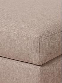 Poggiapiedi contenitore da divano in tessuto taupe Cucita, Rivestimento: tessuto (poliestere) Con , Struttura: legno di pino massiccio, , Piedini: metallo laccato, Tessuto beige, Larg. 75 x Prof. 65 cm