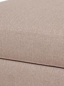 Poggiapiedi contenitore da divano in tessuto taupe Cucita, Rivestimento: tessuto (poliestere) Con , Struttura: legno di pino massiccio, , Piedini: metallo laccato, Tessuto beige, Larg. 75 x Prof. 65 cm