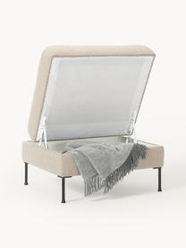 Sofa-Hocker Cucita mit Stauraum, Bezug: Webstoff (Polyester) Der , Gestell: Massives Kiefernholz, Füße: Metall, lackiert Dieses P, Webstoff Beige, B 75 x T 65 cm