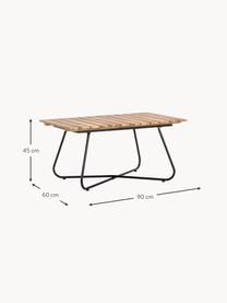 Zahradní konferenční stolek z akáciového dřeva Hampton, Akáciové dřevo, černá, D 90 cm, Š 60 cm