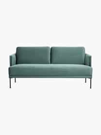 Samt-Sofa Fluente (2-Sitzer), Bezug: Samt (Hochwertiger Polyes, Gestell: Massives Kiefernholz, FSC, Samt Petrol, B 166 x T 85 cm