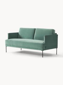 Samt-Sofa Fluente (2-Sitzer), Bezug: Samt (Hochwertiger Polyes, Gestell: Massives Kiefernholz, Samt Petrol, B 166 x T 85 cm