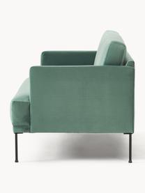 Samt-Sofa Fluente (2-Sitzer), Bezug: Samt (Hochwertiger Polyes, Gestell: Massives Kiefernholz, Samt Petrol, B 166 x T 85 cm