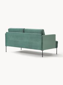 Samt-Sofa Fluente (2-Sitzer), Bezug: Samt (Hochwertiger Polyes, Gestell: Massives Kiefernholz, Samt Petrol, B 166 x T 85 cm