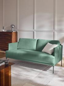 Samt-Sofa Fluente (2-Sitzer), Bezug: Samt (Hochwertiger Polyes, Gestell: Massives Kiefernholz, Samt Petrol, B 166 x T 85 cm