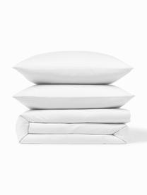 Funda nórdica de satén Comfort, Blanco, Cama 90 cm (155 x 220 cm)