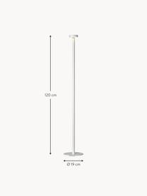 Dimbare LED outdoor vloerlamp Boro, Lamp: gecoat aluminium, Wit, H 120 cm