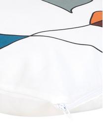 Kissenhülle Adrian mit abstraktem Print in Bunt, Webart: Panama, Weiß, Mehrfarbig, 40 x 40 cm