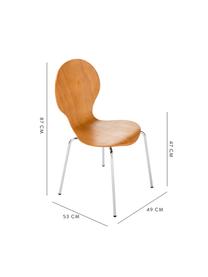 Sillas Marcus, 4 uds., Asiento: tablero de fibras de dens, Estructura: acero, cromado, Marrón, An 49 x F 53 cm