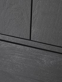 Highboard Luca aus Mangoholz, Mangoholz schwarz lackiert, Schwarz, B 90 x H 120 cm