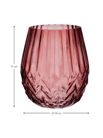 Vaso in vetro Luna, Vetro, Bordeaux, leggermente trasparente, Ø 14 x Alt. 17 cm