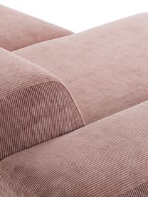 Cord-Ecksofa Melva (3-Sitzer) in Rosa, Bezug: Cord (92% Polyester, 8% P, Gestell: Massives Kiefernholz, Spa, Füße: Kiefernholz Die Füße befi, Cord Rosa, B 240 x T 144 cm